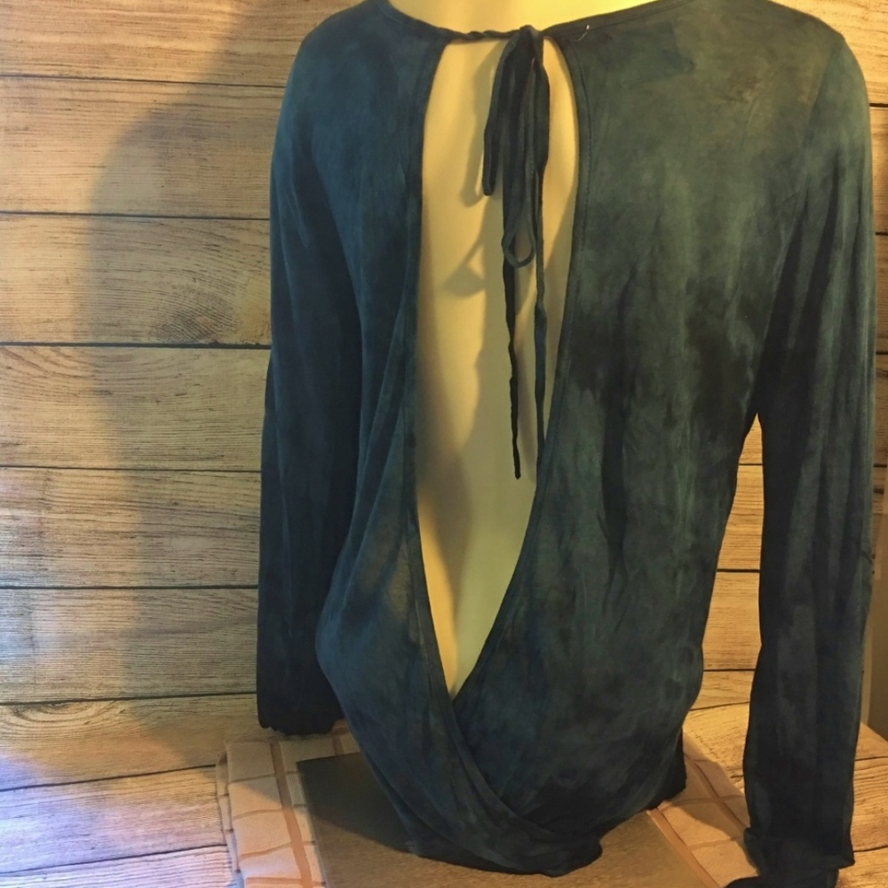 Anthropologie TINA + JO Teal Hand-Dyed Open Back - Picture 4 of 8